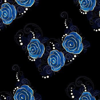 465030-花卉 蓝玫瑰 怀旧风