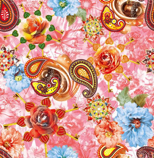 花卉印花华亿平台图片