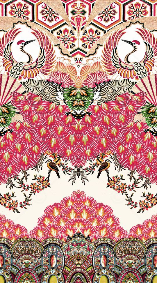 暖色印花华亿平台图片