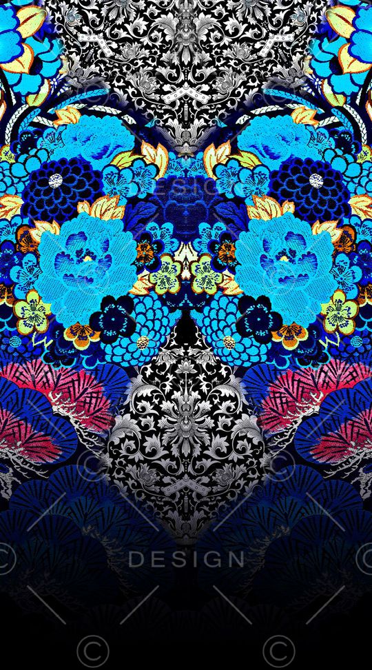 暗蓝色印花华亿平台图片