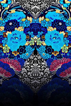 暗蓝色印花华亿平台图片