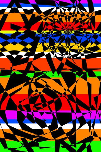 465189-个性彩色色块几何条纹花纹