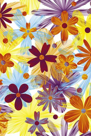 抽象花卉印花华亿平台图片