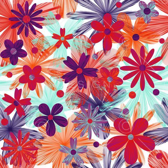 抽象花卉印花华亿平台图片