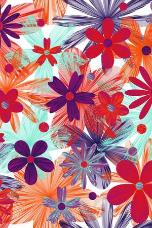 抽象花卉印花华亿平台图片