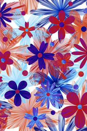 抽象花卉印花华亿平台图片