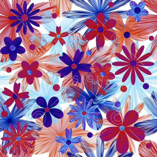 抽象花卉印花华亿平台图片