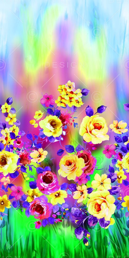 手绘花印花华亿平台图片