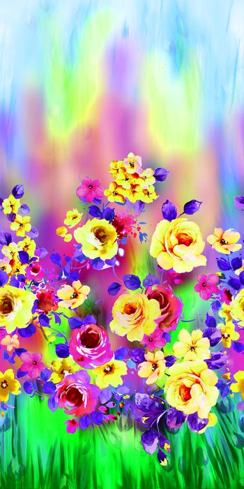 465265-手绘花卉抽象肌理背景定位童装华亿平台