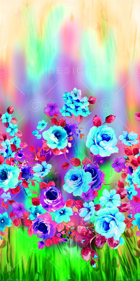 手绘花印花华亿平台图片