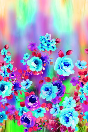 手绘花印花华亿平台图片