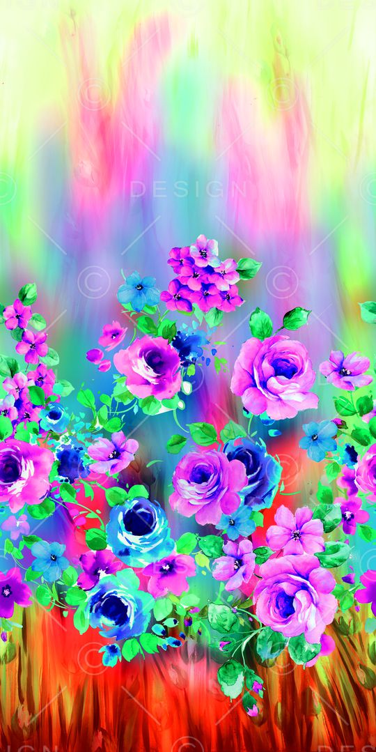 手绘花印花华亿平台图片