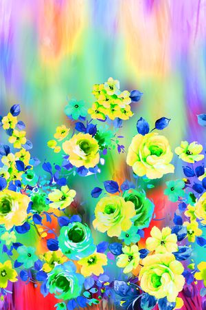 手绘花印花华亿平台图片