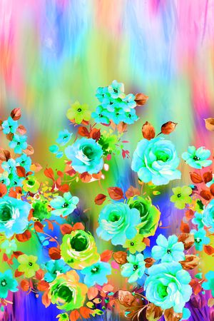 手绘花印花华亿平台图片