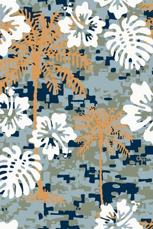 热带树林印花华亿平台图片