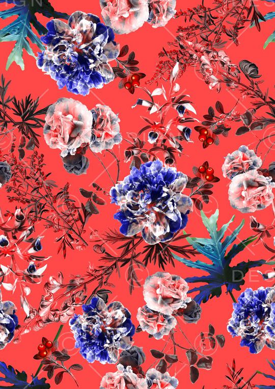 热带植物印花华亿平台图片