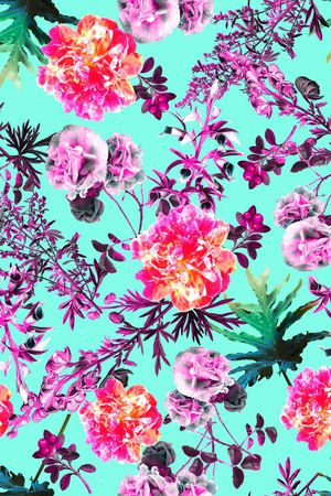 热带植物印花华亿平台图片