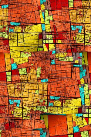 抽象几何印花华亿平台图片