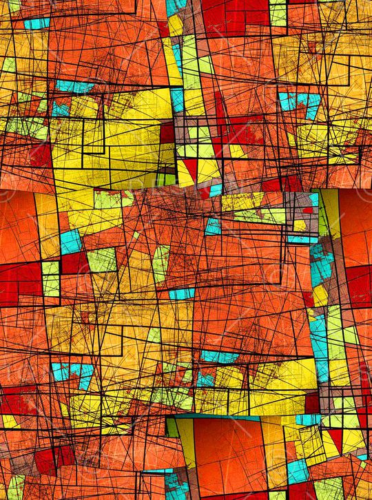 抽象几何印花华亿平台图片