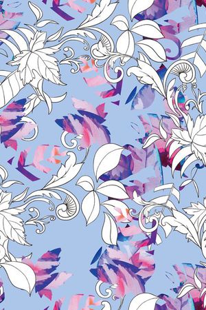 抽象花卉印花华亿平台图片