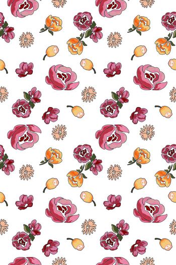 465726-满版手绘小花