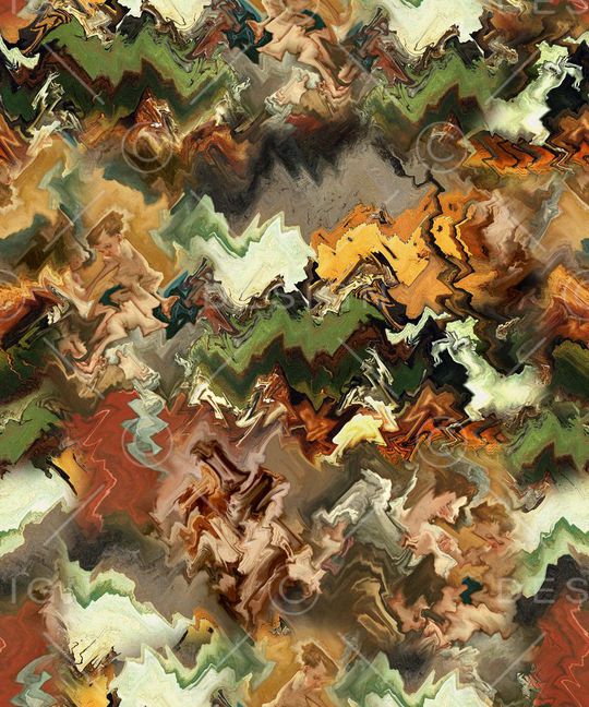 抽象宗教波浪纹印花华亿平台图片