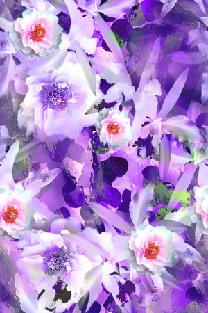 抽象花卉印花华亿平台图片