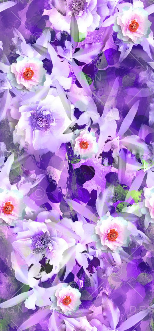 抽象花卉印花华亿平台图片