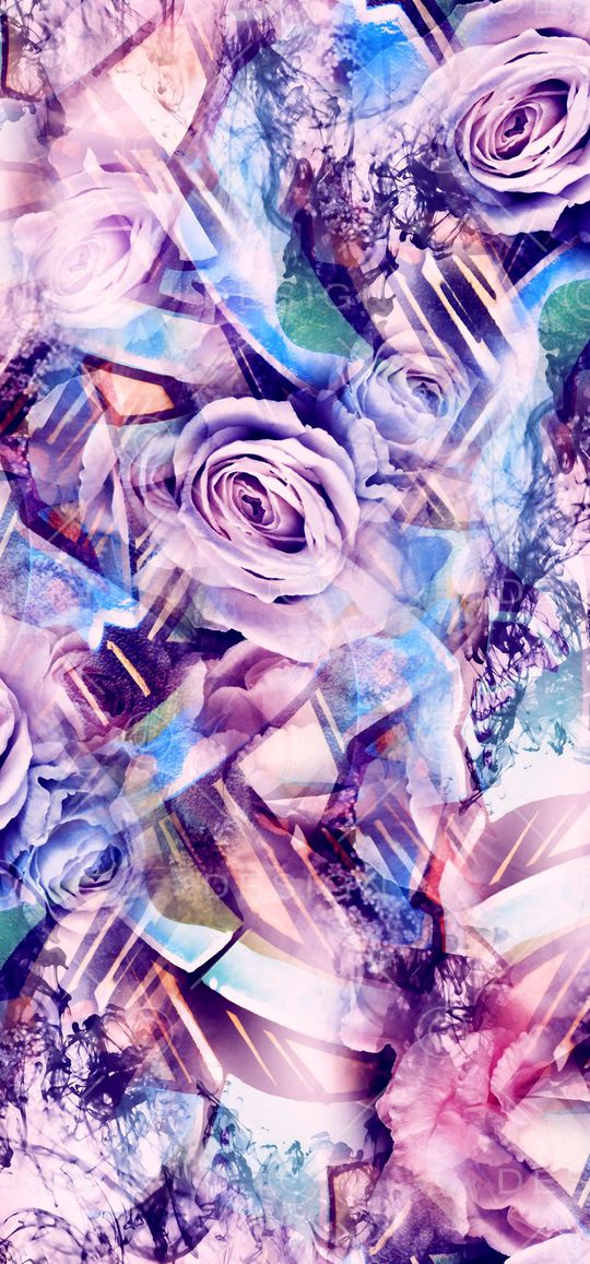 抽象花卉印花华亿平台图片