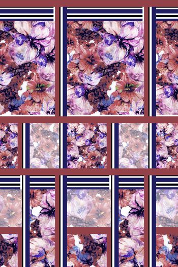 花卉条纹印花华亿平台图片