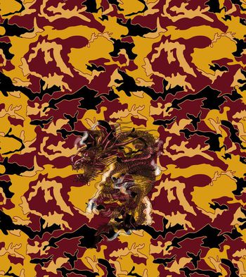 466178-迷彩 手绘龙 分层