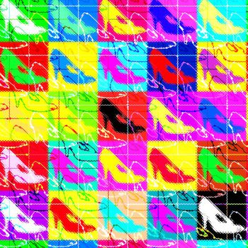 466246-时尚高跟鞋心跳钟爱女鞋波普女装连衣