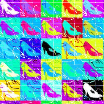 466247-时尚高跟鞋心跳钟爱女鞋波普女装连衣