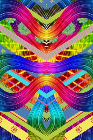 几何 曲线 柔美 多彩 大气 大牌印花华亿平台图片