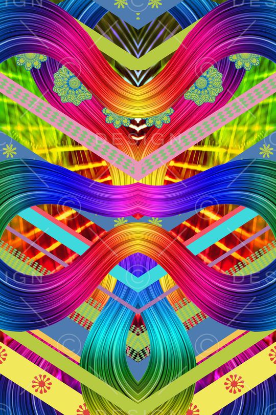 几何 曲线 柔美 多彩 大气 大牌印花华亿平台图片