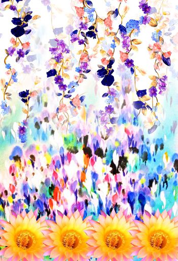 466288-田园风流行时尚定位印花花卉