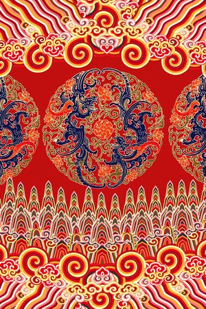 MAX-定位中国民族风印花华亿平台图片