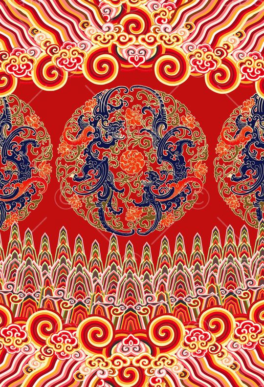 MAX-定位中国民族风印花华亿平台图片