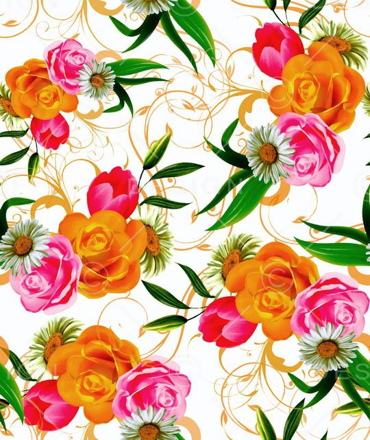 花卉印花华亿平台图片