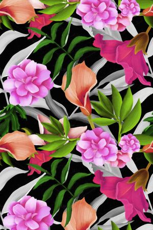 花卉印花华亿平台图片