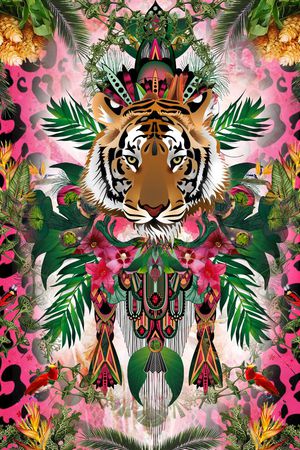 热带风热带植物花卉印花华亿平台图片