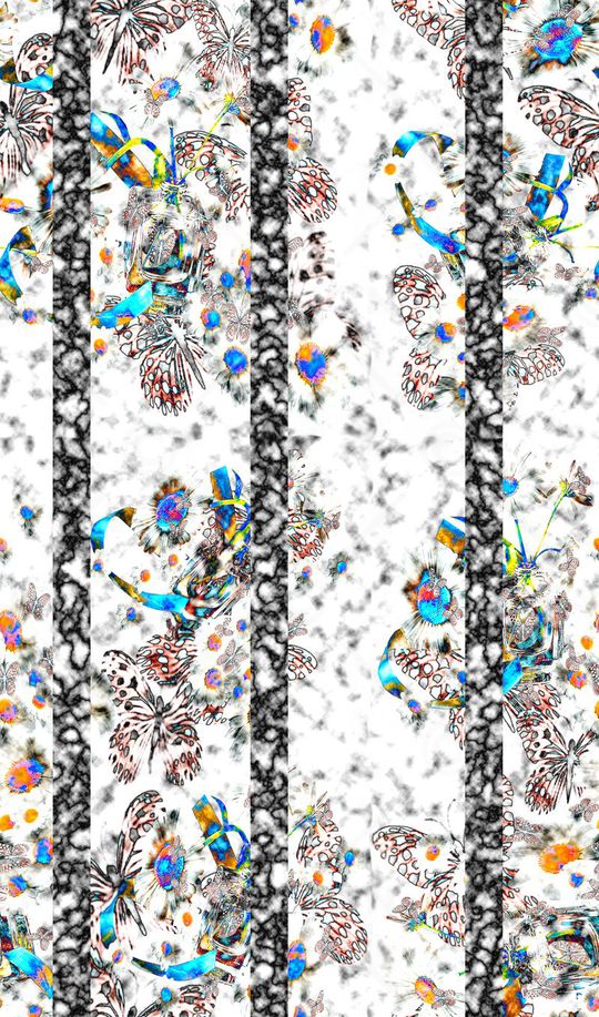 蝴蝶印花华亿平台图片