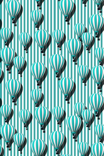 466611-时尚条纹与热气球