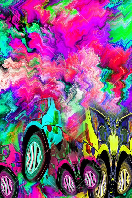 手绘 糖果色 迷彩 汽车 图案 仿大牌印花华亿平台图片