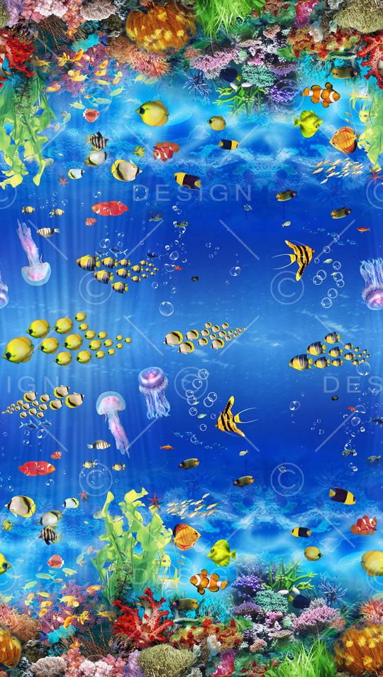 缤纷海底世界印花华亿平台图片