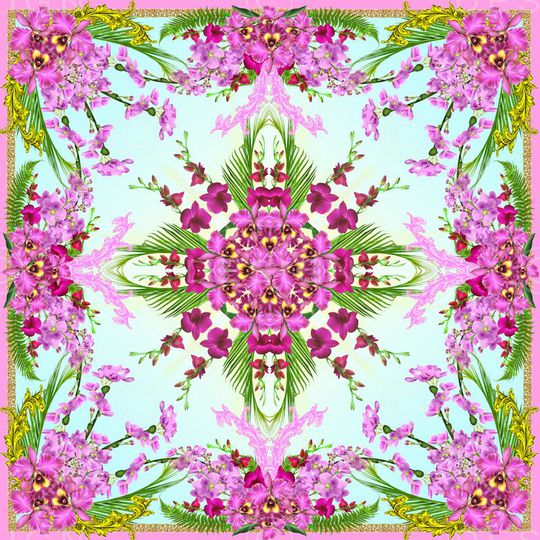 丝巾方巾印花华亿平台图片