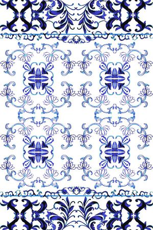 手绘花纹印花华亿平台图片