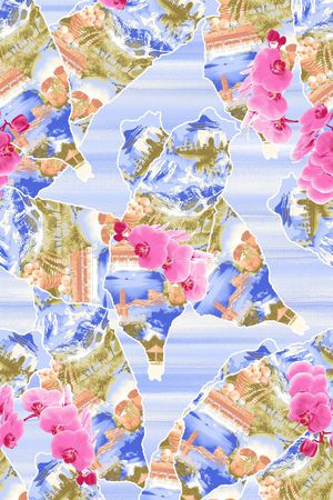 抽象 水彩印花华亿平台图片