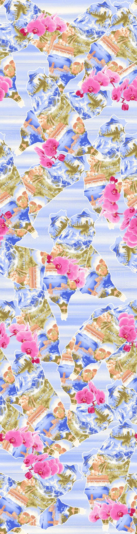 抽象 水彩印花华亿平台图片