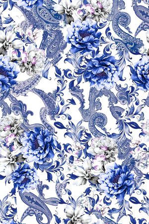 传统纹样印花华亿平台图片